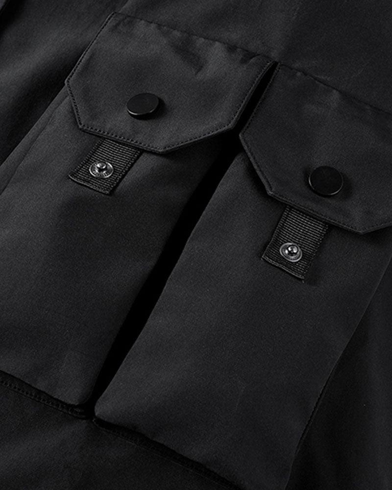Futuristic Short Sleeve Hooded Jacket