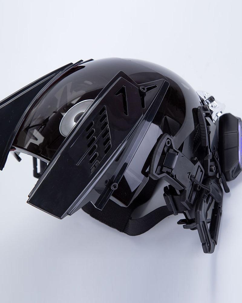 Over the Rainbow Rhythm Cyberpunk Helmet Mask ( Customizable Text And Image Available)