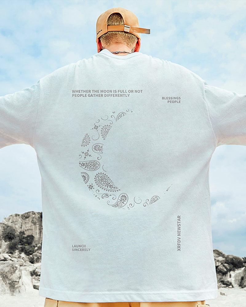Oversize Streetwear Moon Graphic T-Shirt