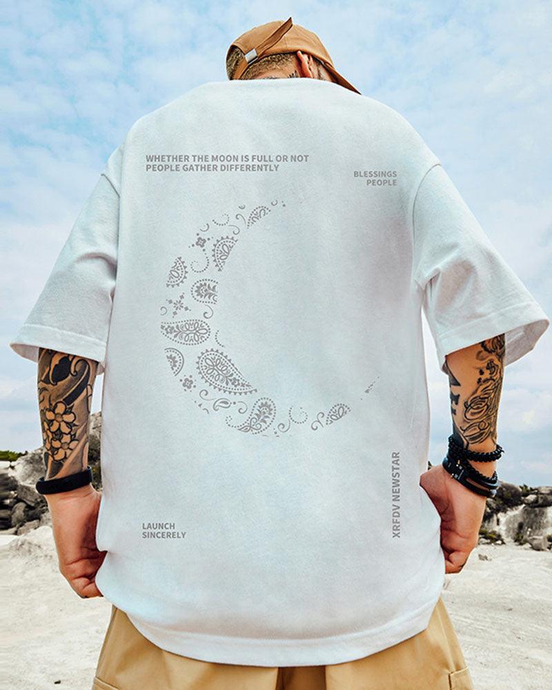 Oversize Streetwear Moon Graphic T-Shirt