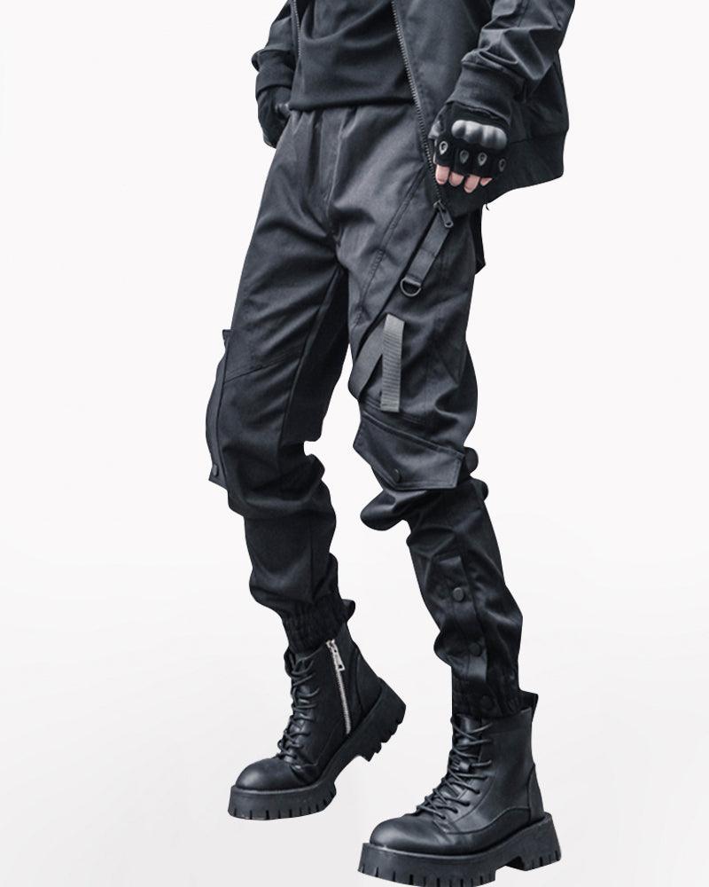 Ninja Black Slim Cargo Pants