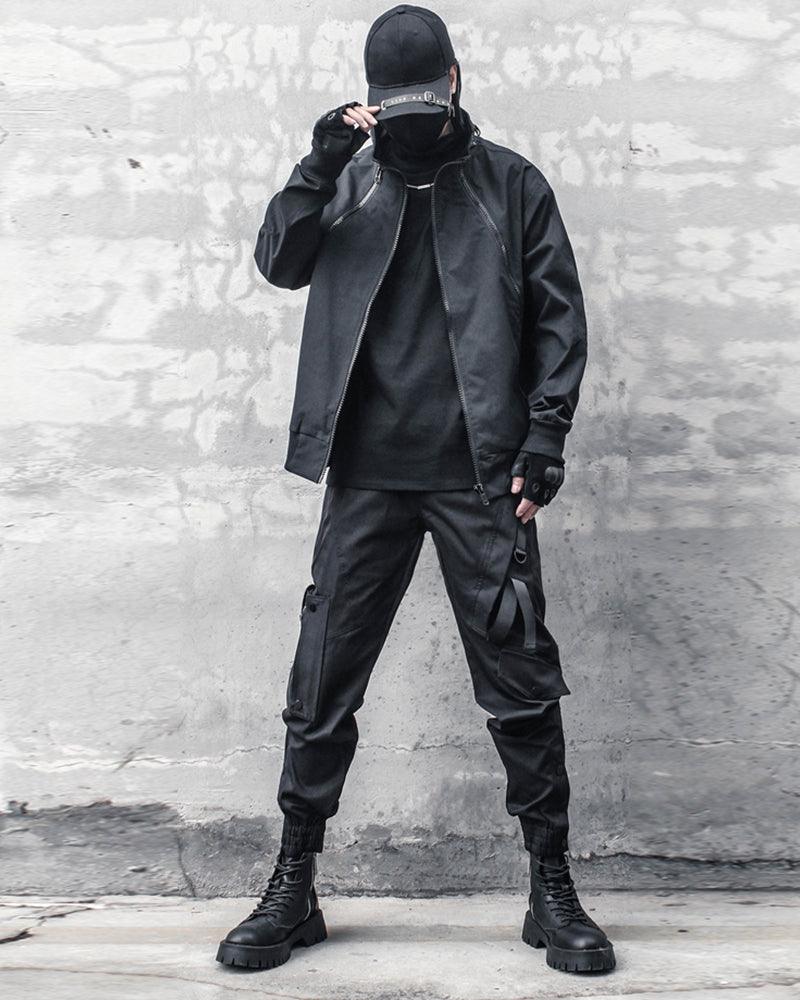 Ninja Black Slim Cargo Pants