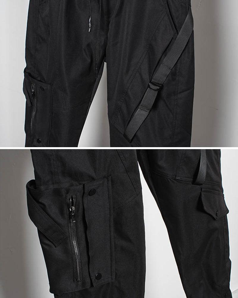 Ninja Black Slim Cargo Pants
