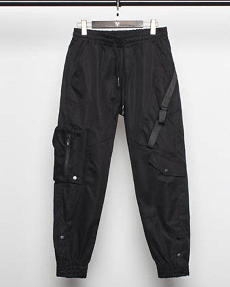 Ninja Black Slim Cargo Pants