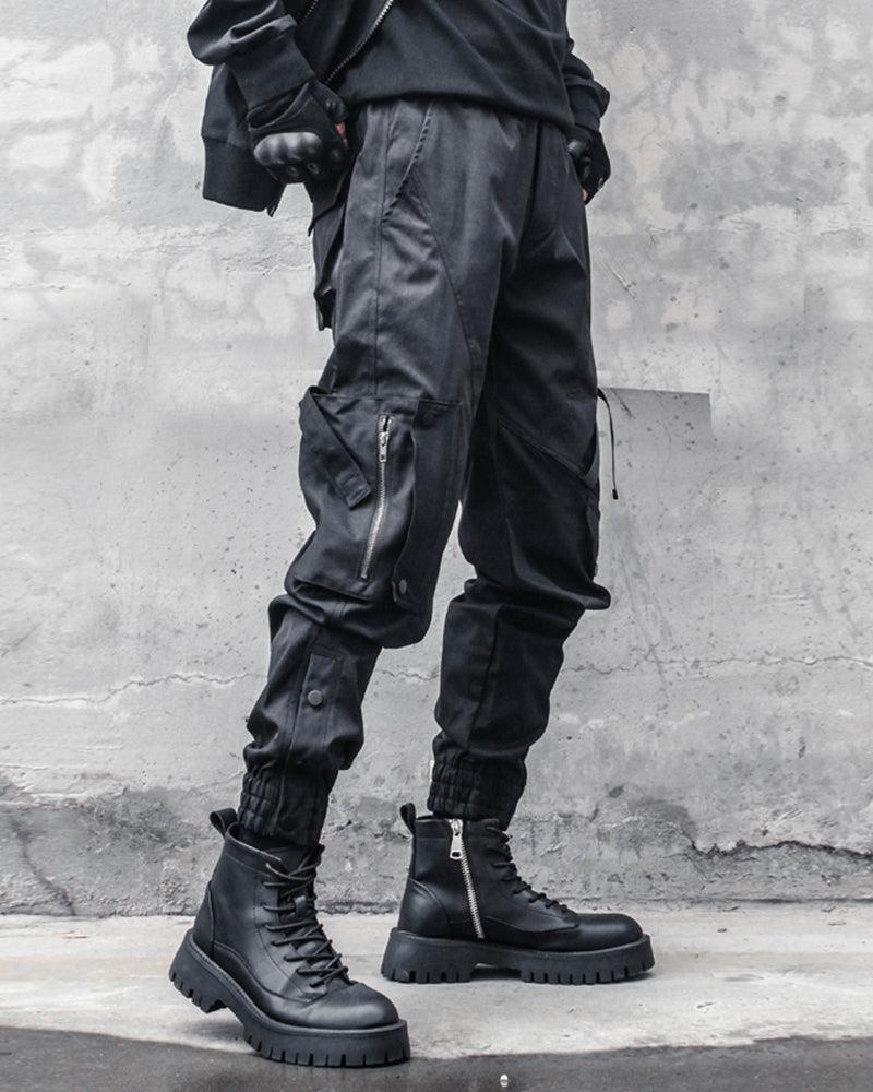 Ninja Black Slim Cargo Pants