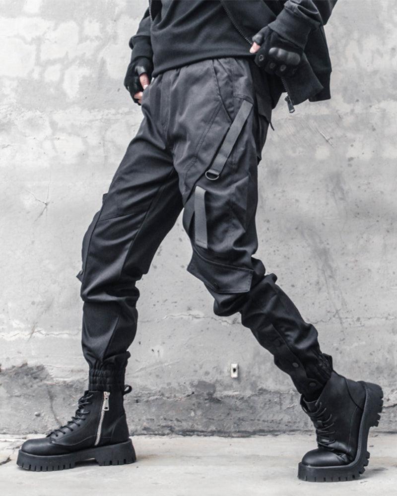 Ninja Black Slim Cargo Pants