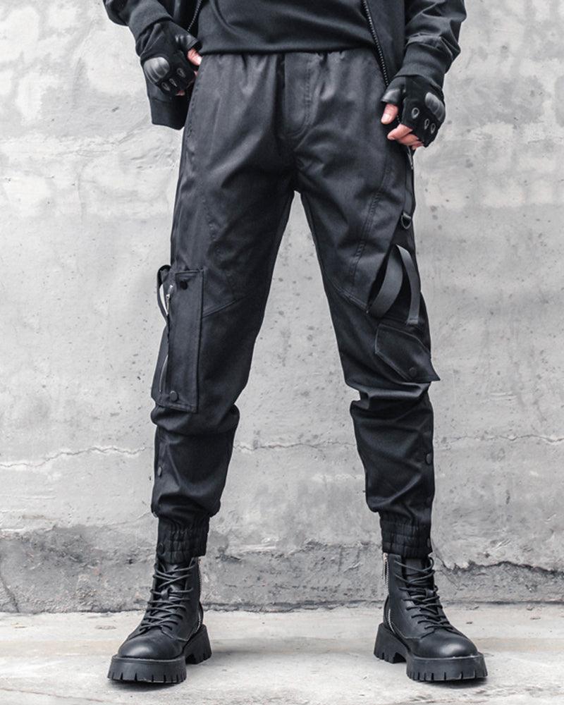 Ninja Black Slim Cargo Pants