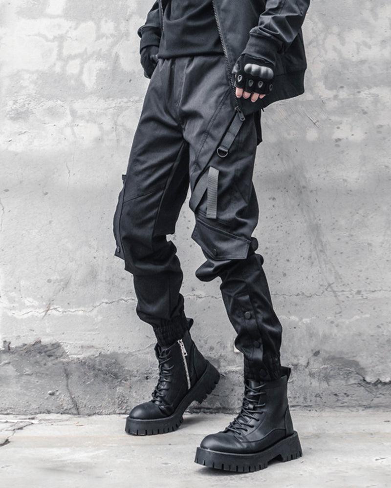 Ninja Black Slim Cargo Pants