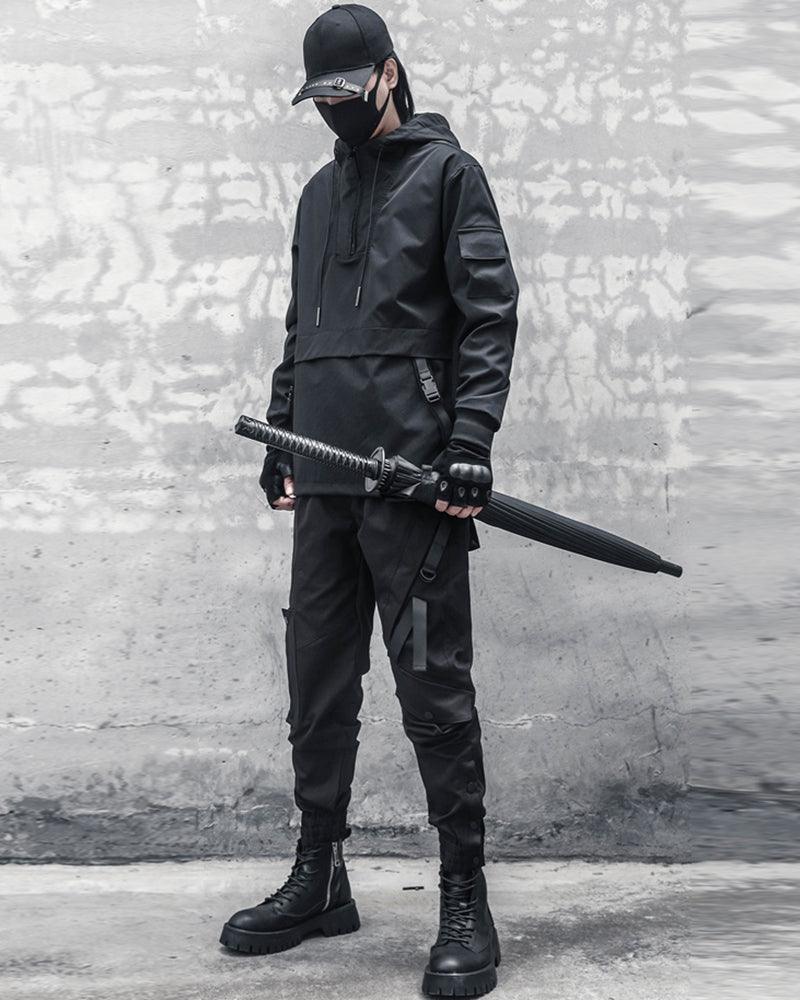 Ninja Black Slim Cargo Pants