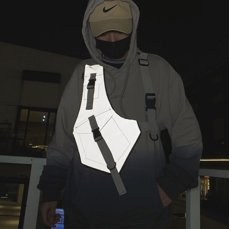 Reflective Cyber Techwear Chest Pack