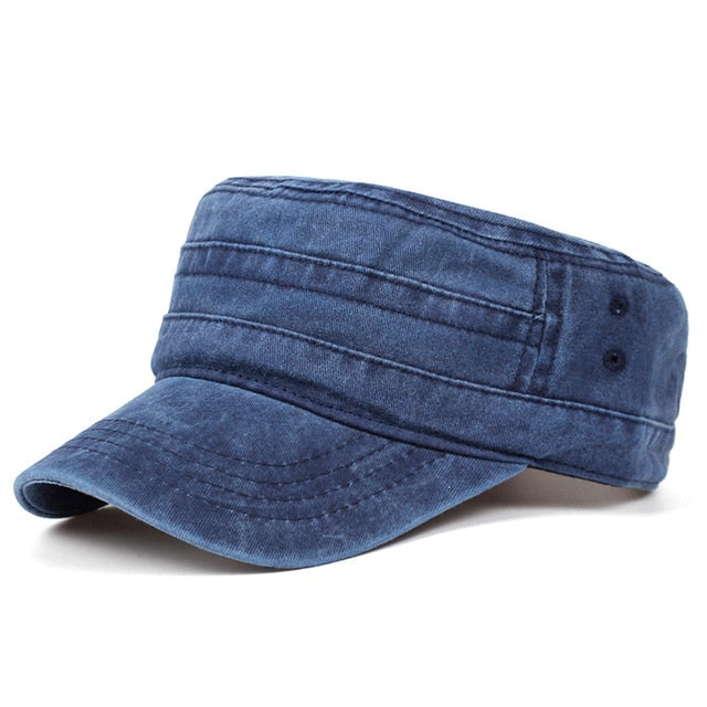Denim Flat Top Hat
