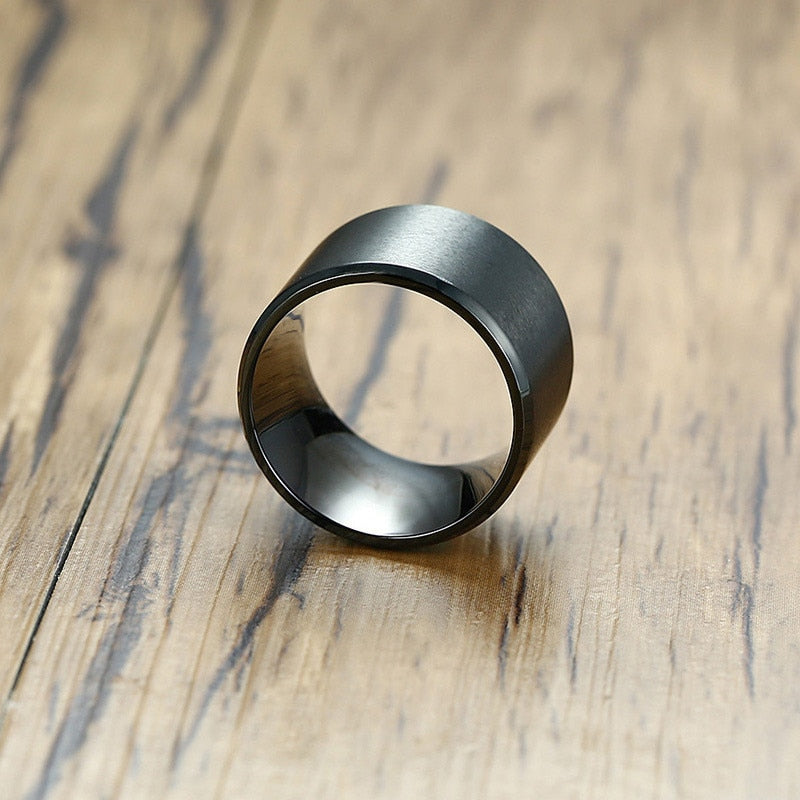 Solid Black Thick Ring