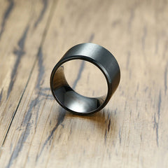 Solid Black Thick Ring