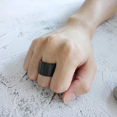 Solid Black Thick Ring