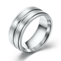 Three Lines Stainless Steel Ring
