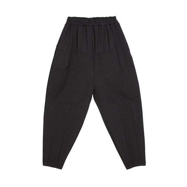 Black Cotton Harem Pants Women