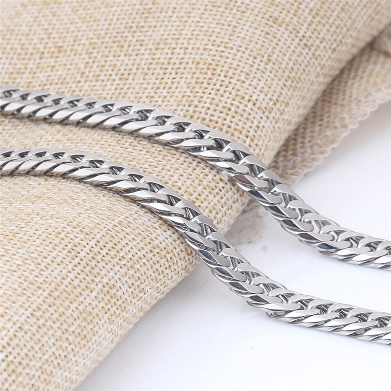 Silver Cuban Chain Necklace