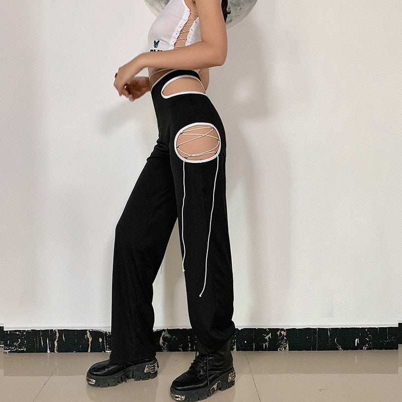 Waist Hollow Out Pants