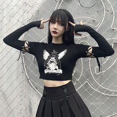 Black Angel Sleeve Top