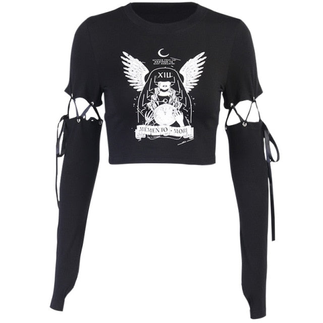 Black Angel Sleeve Top