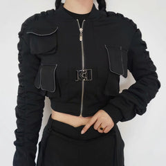 Techwear Short Zip Up Jacket Women's