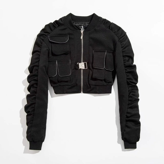 Techwear Short Zip Up Jacket Women's