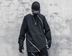 Black Long Sleeve Zip Up Shirt