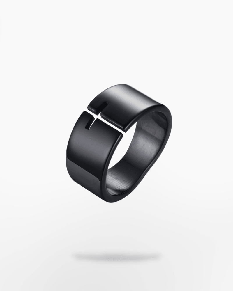 Pull Me In Black Cross Ring