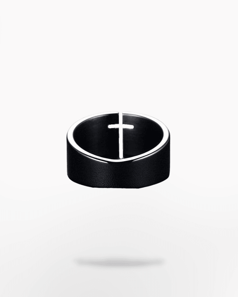 Pull Me In Black Cross Ring