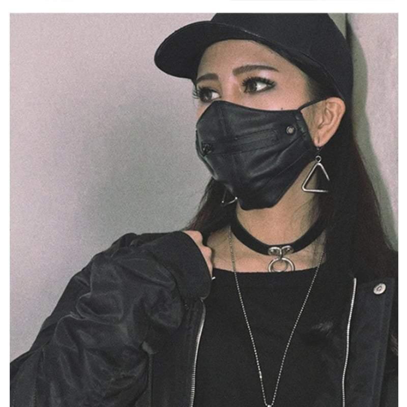 Punk Boy Zipper Leather Mask
