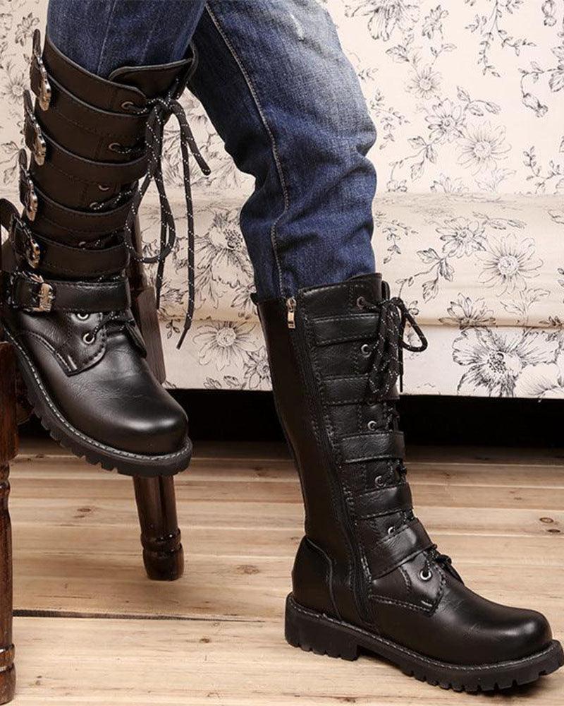 Punk Motorcycle Riding Boots