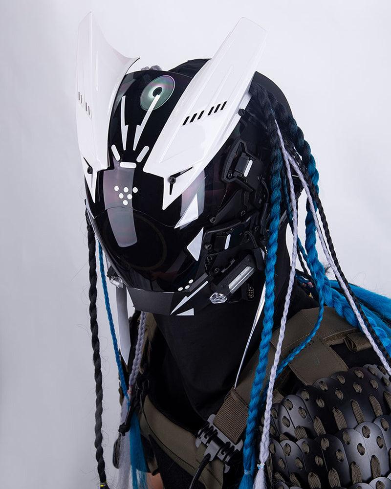 Revenge Warrior Dreadlocks Led Cyberpunk Helmet Mask