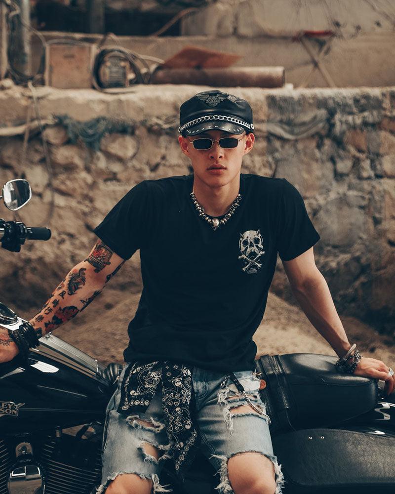 Skull Pioneer Rock Punk Graphic T-Shirt