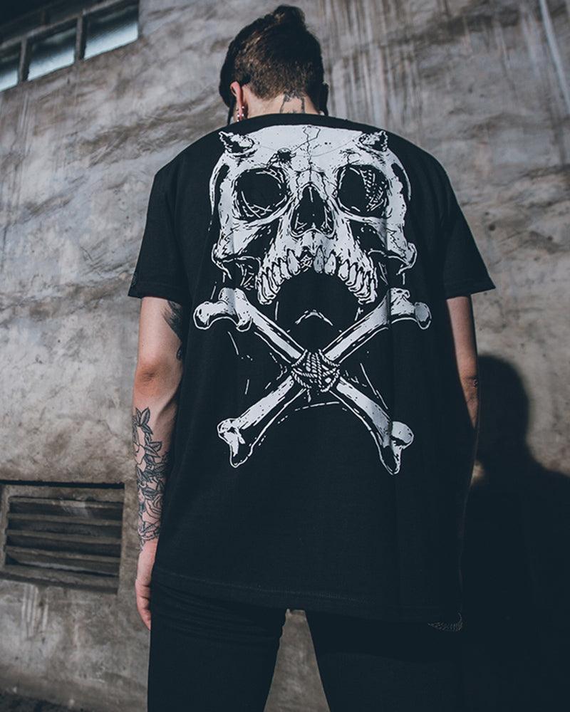 Skull Pioneer Rock Punk Graphic T-Shirt