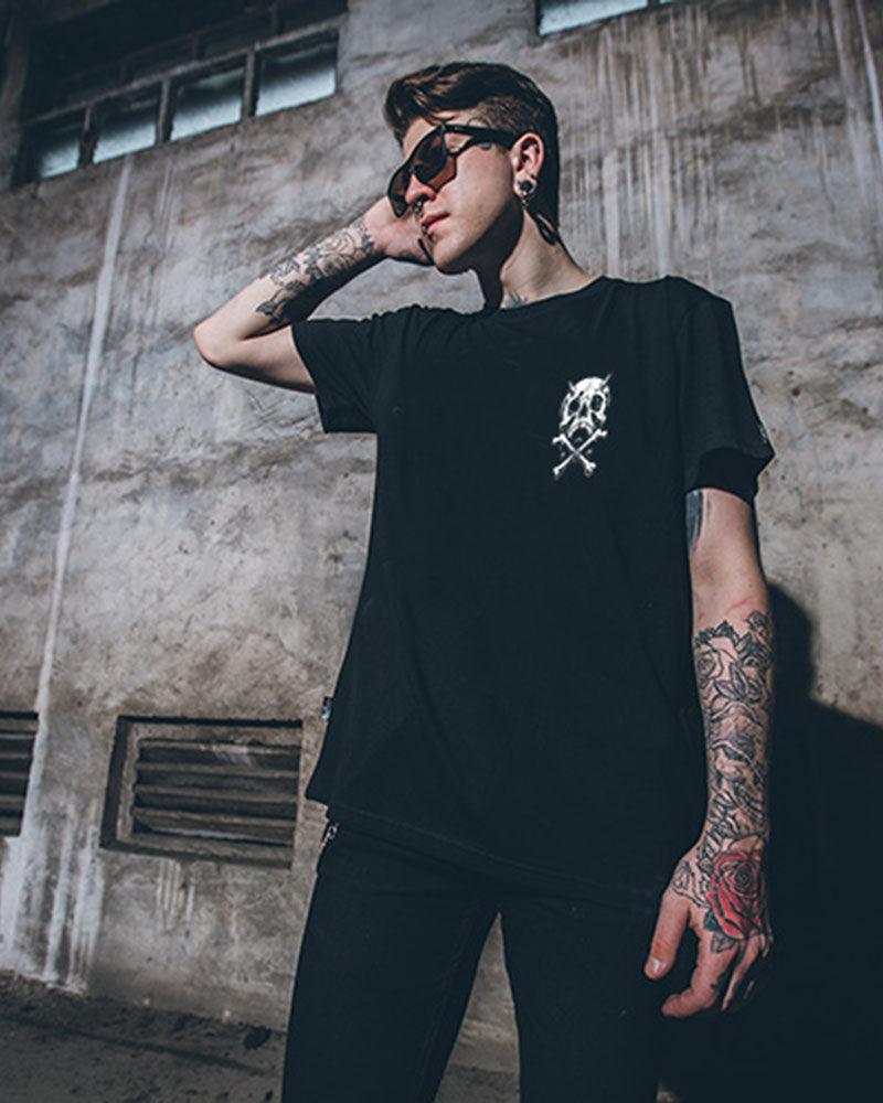 Skull Pioneer Rock Punk Graphic T-Shirt
