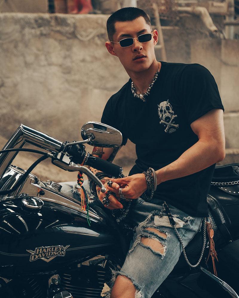 Skull Pioneer Rock Punk Graphic T-Shirt