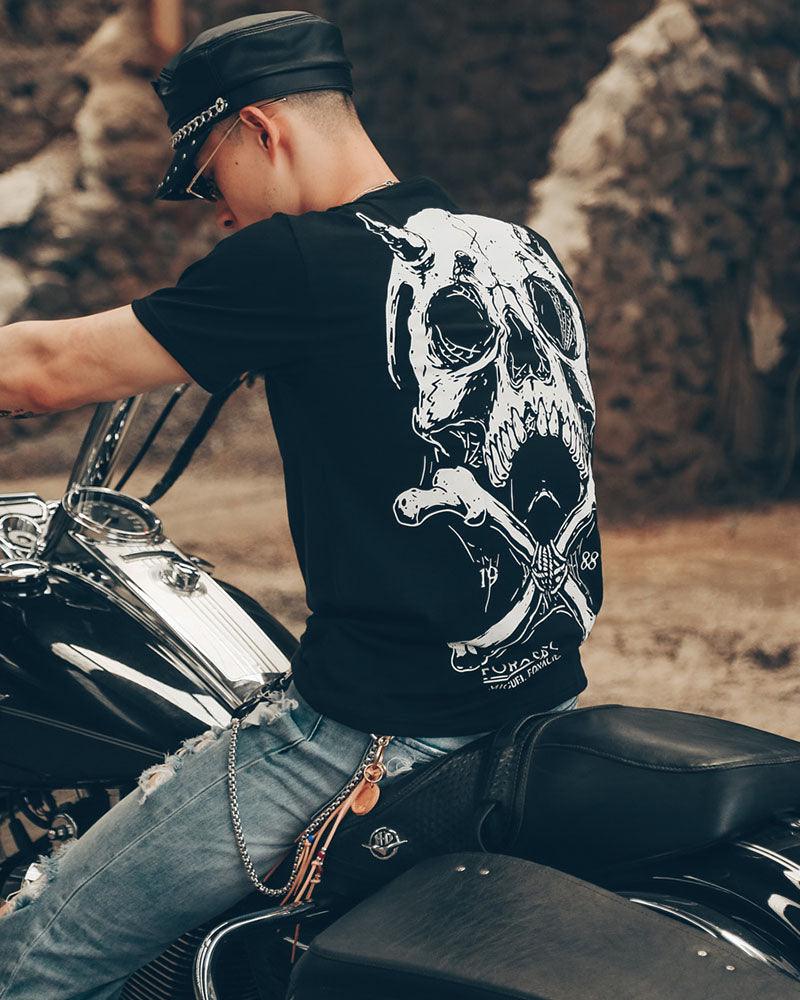 Skull Pioneer Rock Punk Graphic T-Shirt
