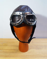 Steampunk Leather Aviator Hat And Goggles