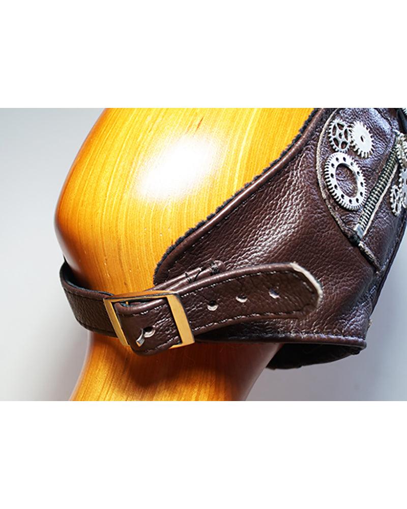 Steampunk Leather Aviator Hat And Goggles