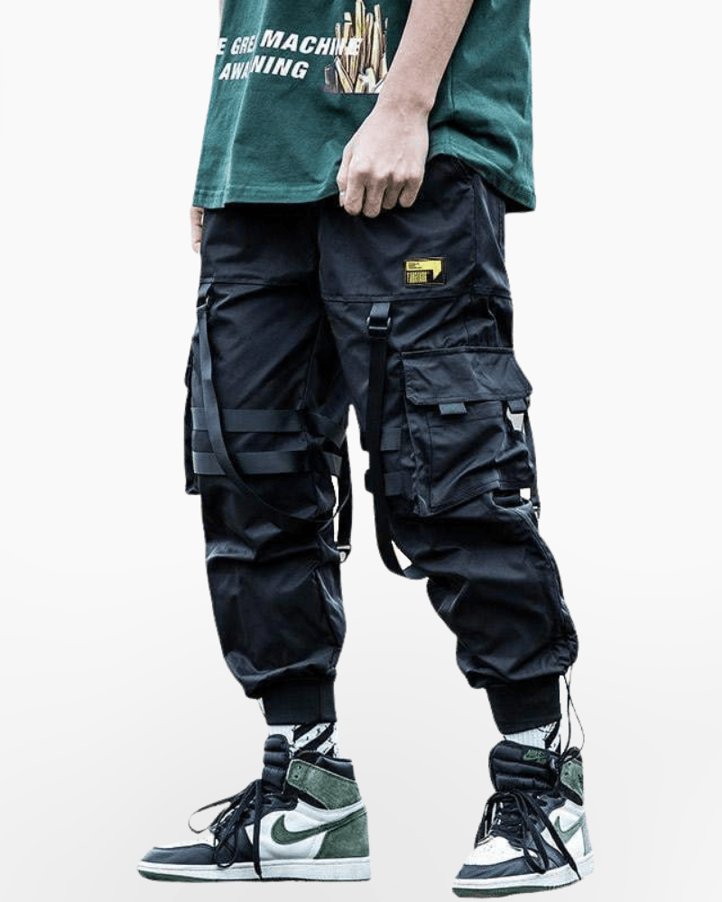 Street Style Black Cargo Jogger Pants