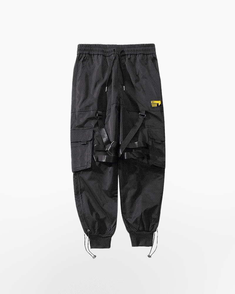 Street Style Black Cargo Jogger Pants