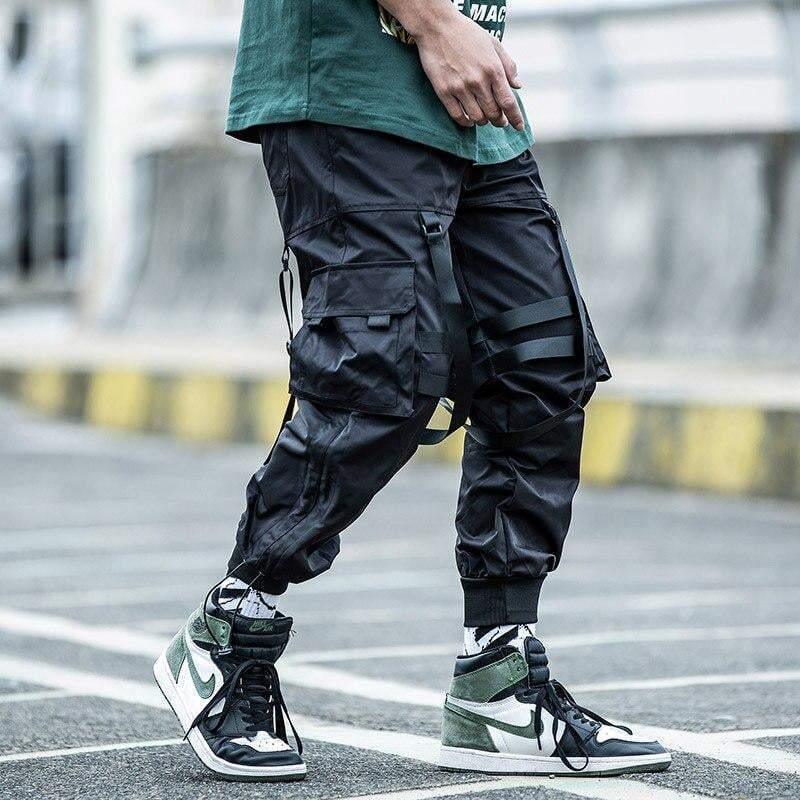 Street Style Black Cargo Jogger Pants
