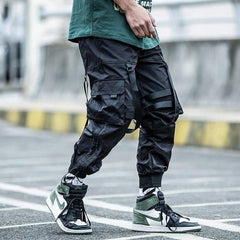 Street Style Black Cargo Jogger Pants