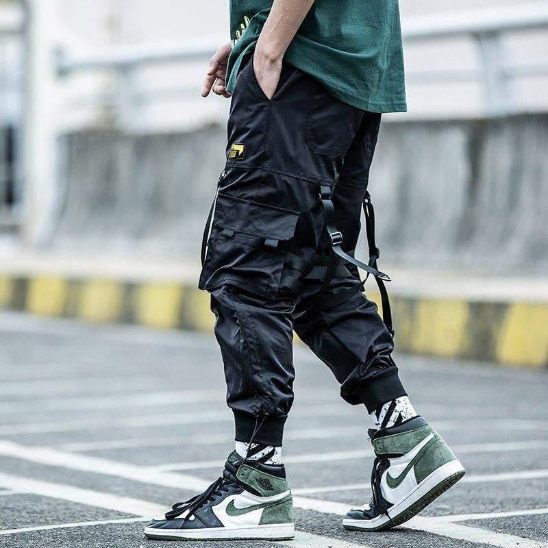Street Style Black Cargo Jogger Pants