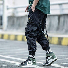 Street Style Black Cargo Jogger Pants