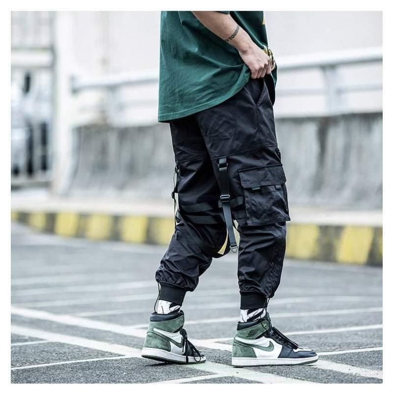Street Style Black Cargo Jogger Pants