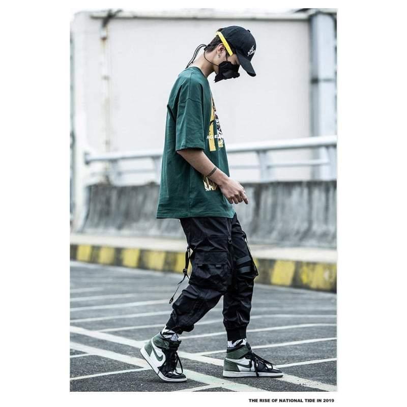 Street Style Black Cargo Jogger Pants