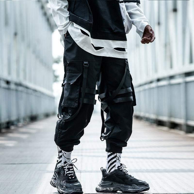 Street Style Black Cargo Jogger Pants