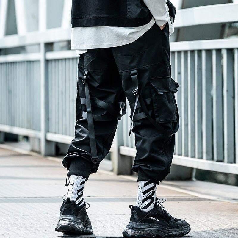 Street Style Black Cargo Jogger Pants
