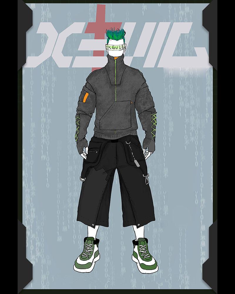 Cyberpunk Outfits Suede Turtleneck Unisex Hoodie